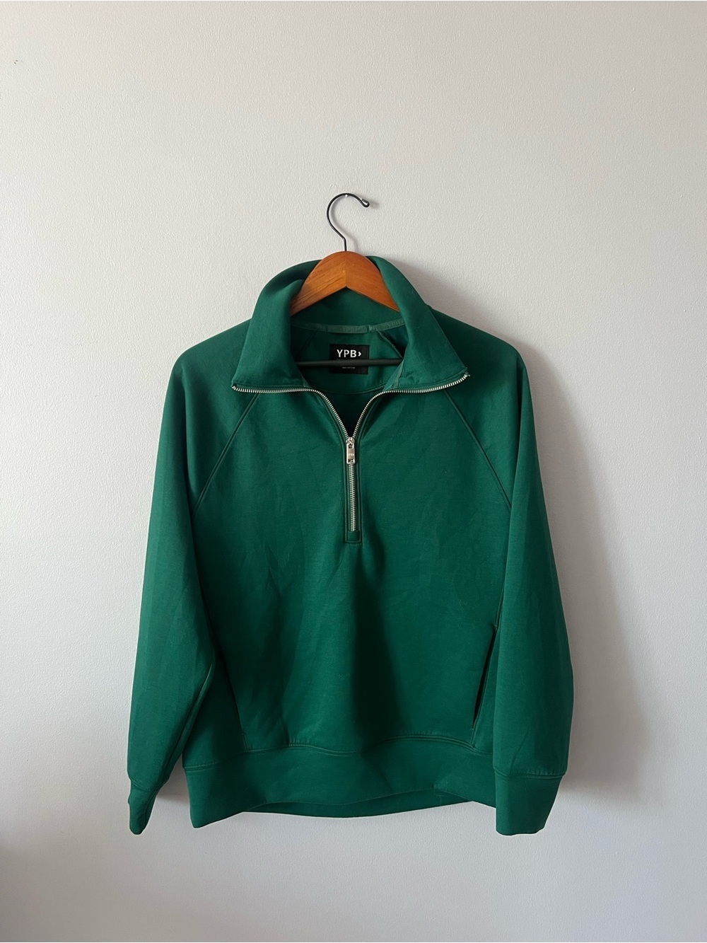 YPB Women’s Green Quarter-Zip Pullover Sweatshirt